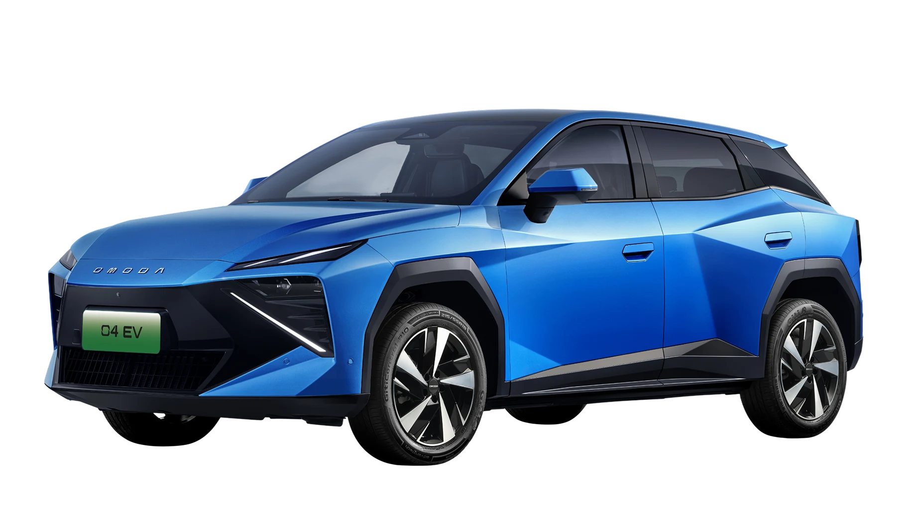 OMODA 04 EV tampak tiga perempat depan.